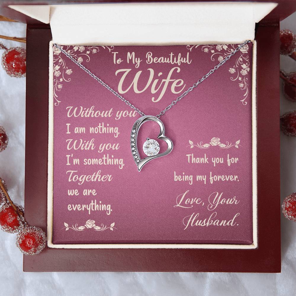 To My Wife Love Your Husband - Last Everything Necklace - To My Wife Necklace Anniversary Gift For Wife Forever Love Necklace