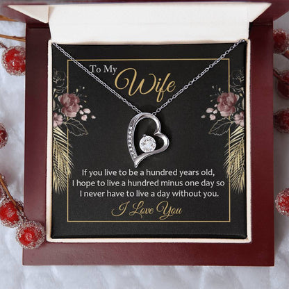 Anniversary Or Birthday Gift For Wife Heart Necklace Forever Love Necklace