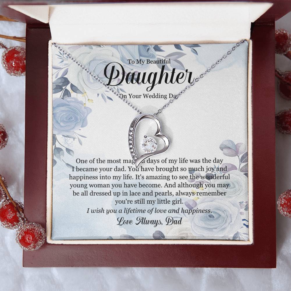 Wedding Day Gift To My Beautiful Daughter Forever Love Necklace