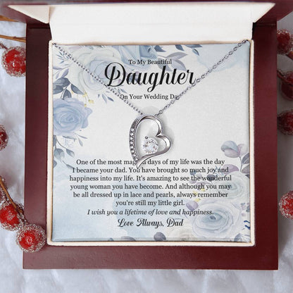 Wedding Day Gift To My Beautiful Daughter Forever Love Necklace