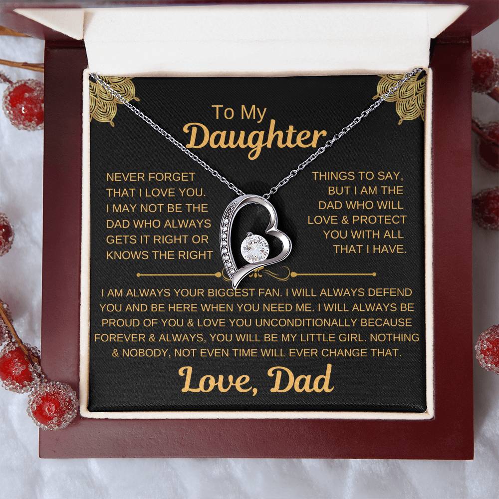 To My Daughter-Forever Love Necklace Forever Love Necklace