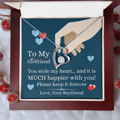 To My Girlfriend  You Stole My Heart Necklace 1 Forever Love Necklace