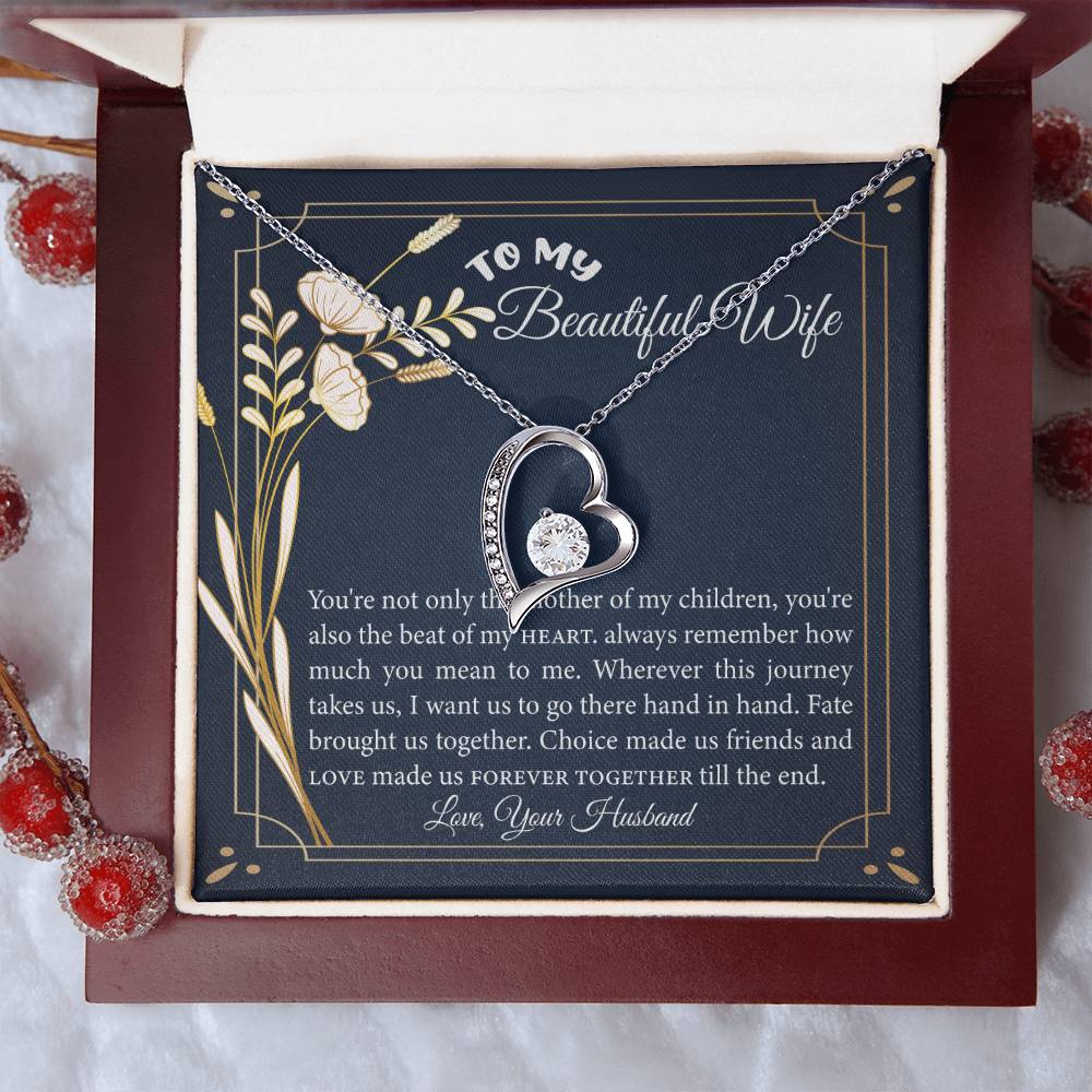 Heart To My Wife Necklace Anniversary Gift For Wife Birthday Gift For Wife Christmas Gift For Wife Jewelry For Wife Gift For Wife's Birthday Forever Love Necklace