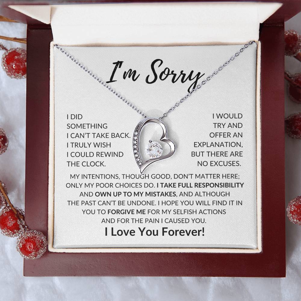 Apology Gift For Her  I'M Sorry  Forever Love Necklace Forever Love Necklace