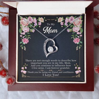 To My Mom - The Are Not Enough Words To Describe - Necklace Forever Love Necklace