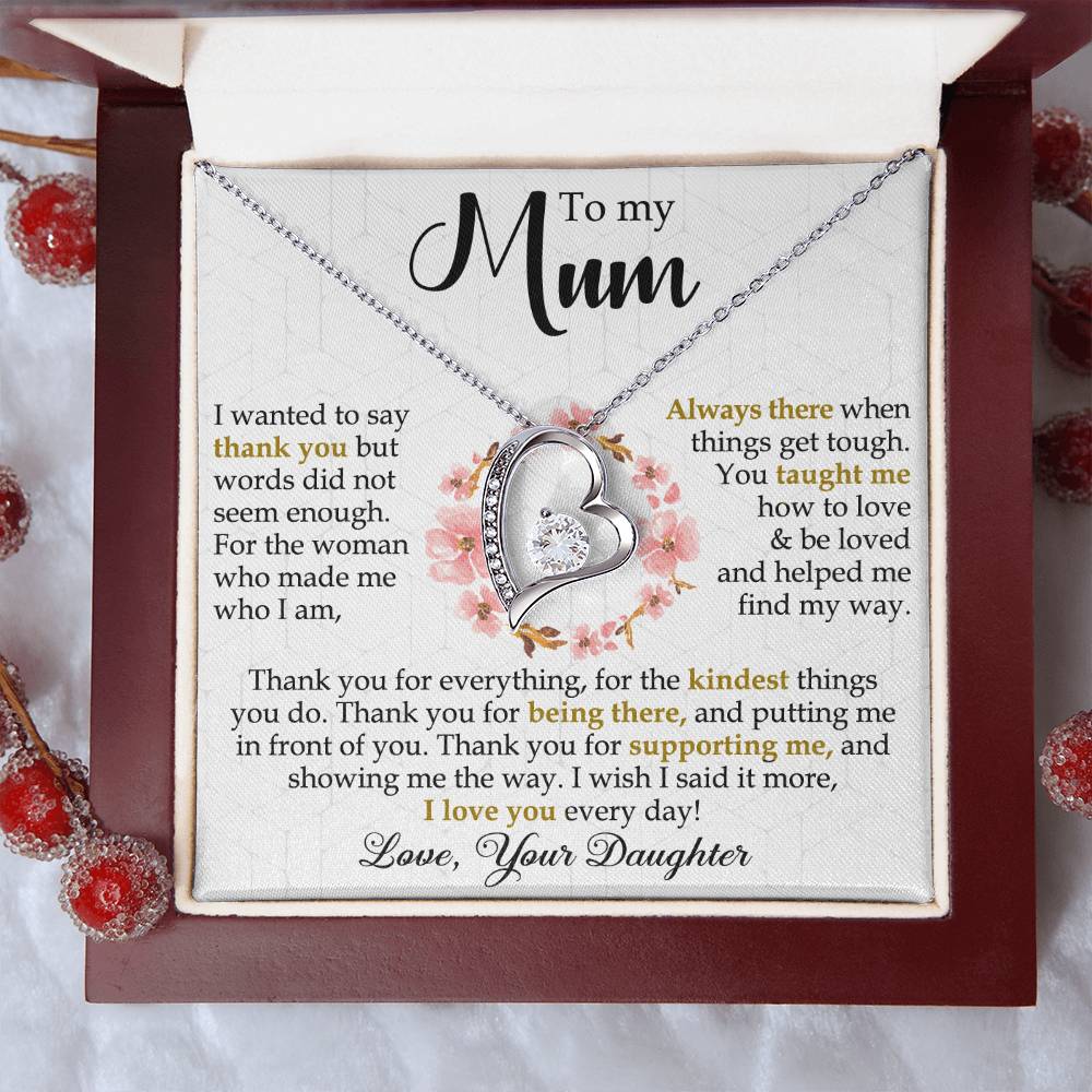 Mum Gift  Be Loved Forever Love Necklace Forever Love Necklace
