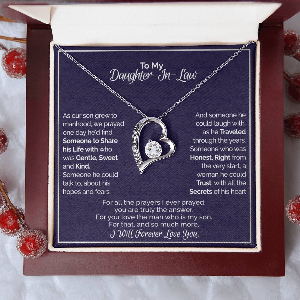 A Gift For Daughter In Law You Are Truly The Answer Forever Love Necklace