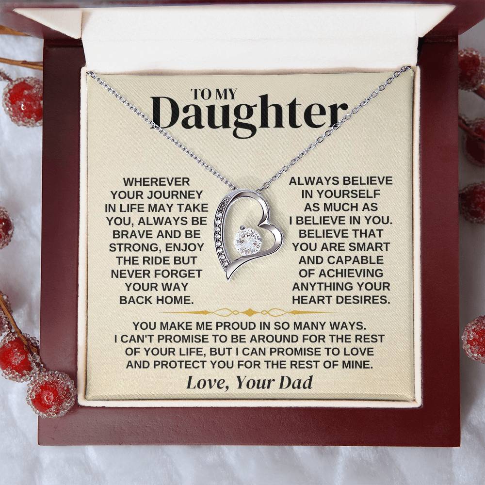 To My Daughter - Love Dad - Necklace Gift Set - Ss318 Forever Love Necklace