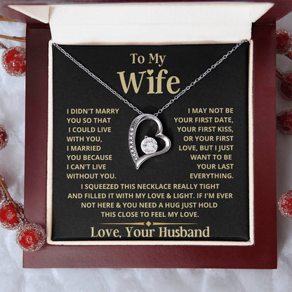 To My Wife  Heart Necklace Forever Love Necklace