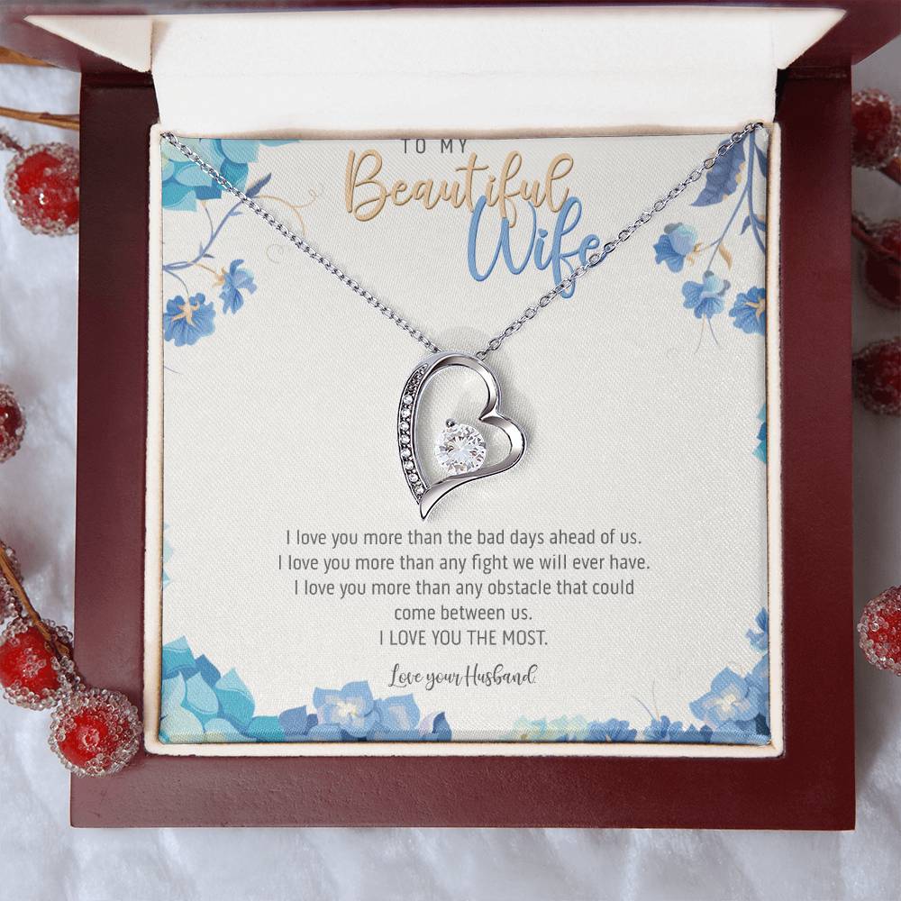 To My Beautiful Wife Necklace  Anniversary Gift For Wife Birthday Gift For Wife Gift For Wife Necklace For Wife Gift For Wife Birthday Forever Love Necklace