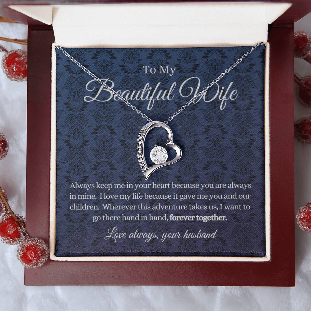 Keep Me In Your Heart Necklace Gift For Beautiful Wife Forever Love Necklace