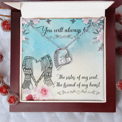 My Little Sister Two Hearts Necklace Loving Sister Gift Chain Funny Sister Present Forever Love Necklace