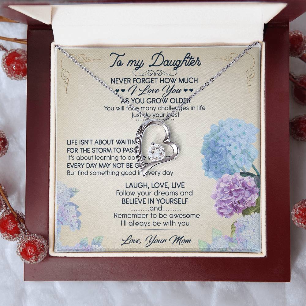 To My Daughter I Love You Anniversary Lovingly Mom Birthday Gift Daughter Graduation Gift Grown Up Daughter Daughter Birthday Forever Love Necklace