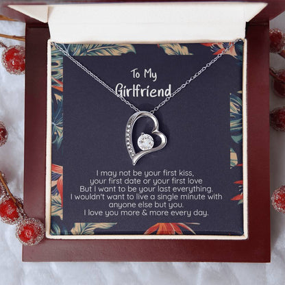 Girlfriend Your Last Everything White Or Yellow Gold Finish Cz Heart Pendant Necklace Forever Love Necklace