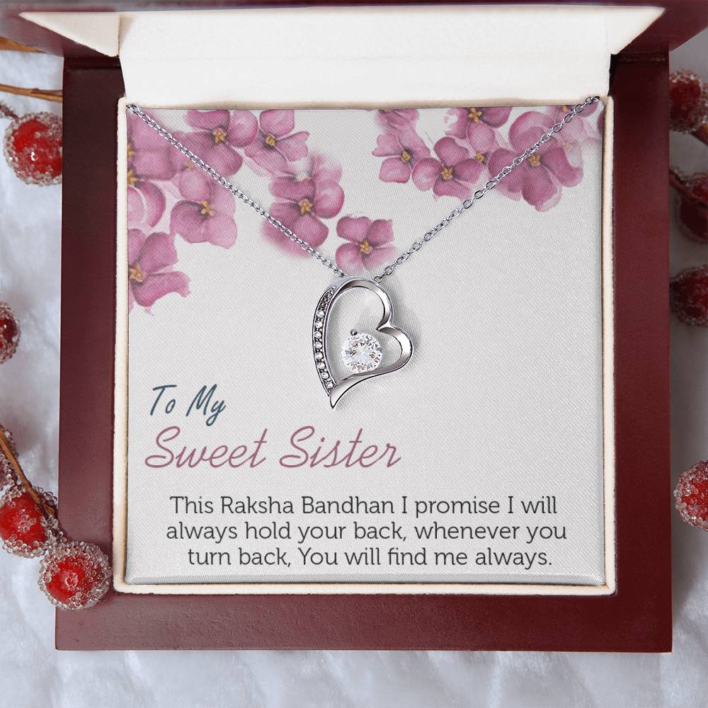 To My Sweet Sister - 925 Sterling Silver Pendant Forever Love Necklace