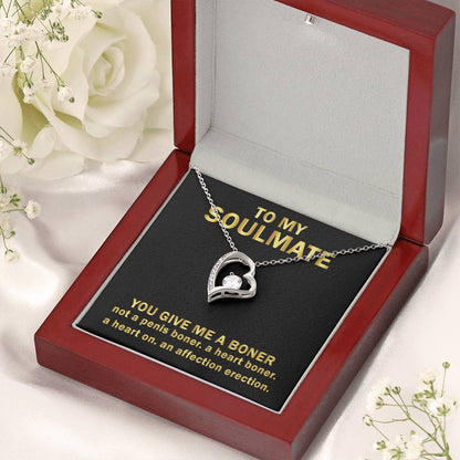 Give Me A Boner. Not A Penis Boner. Funny ??forever Love Necklace For Soulmate Gifts Forever Love Necklace
