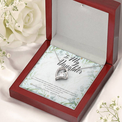 Graduation Gift For Daughter White Gold Heart Necklace Forever Love Necklace