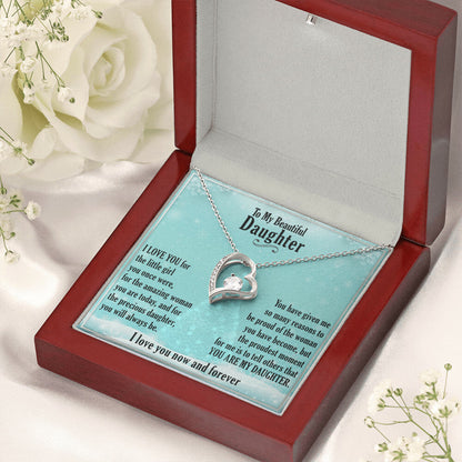 A Gift For Daughter Precious Daughter Forever Love Necklace