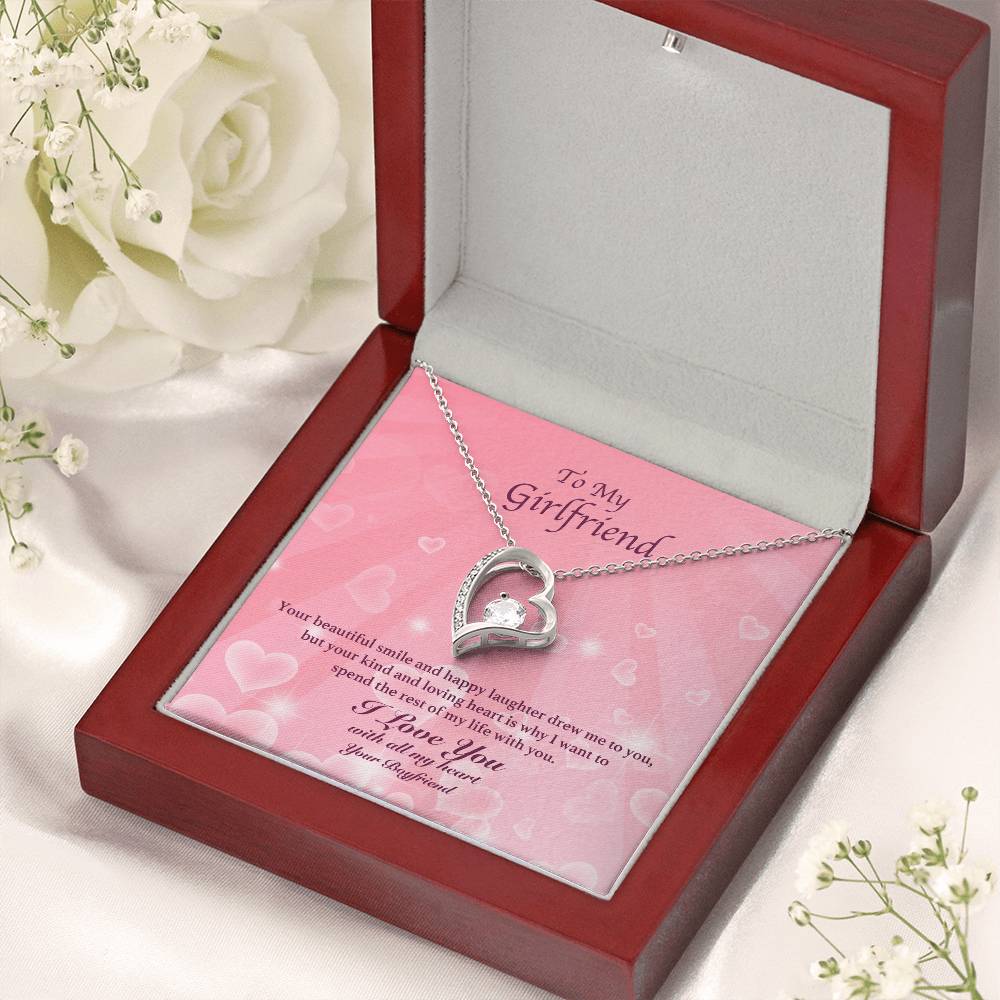 To My Girlfriend - Your Beautiful Smile - Forever Love Necklace Forever Love Necklace