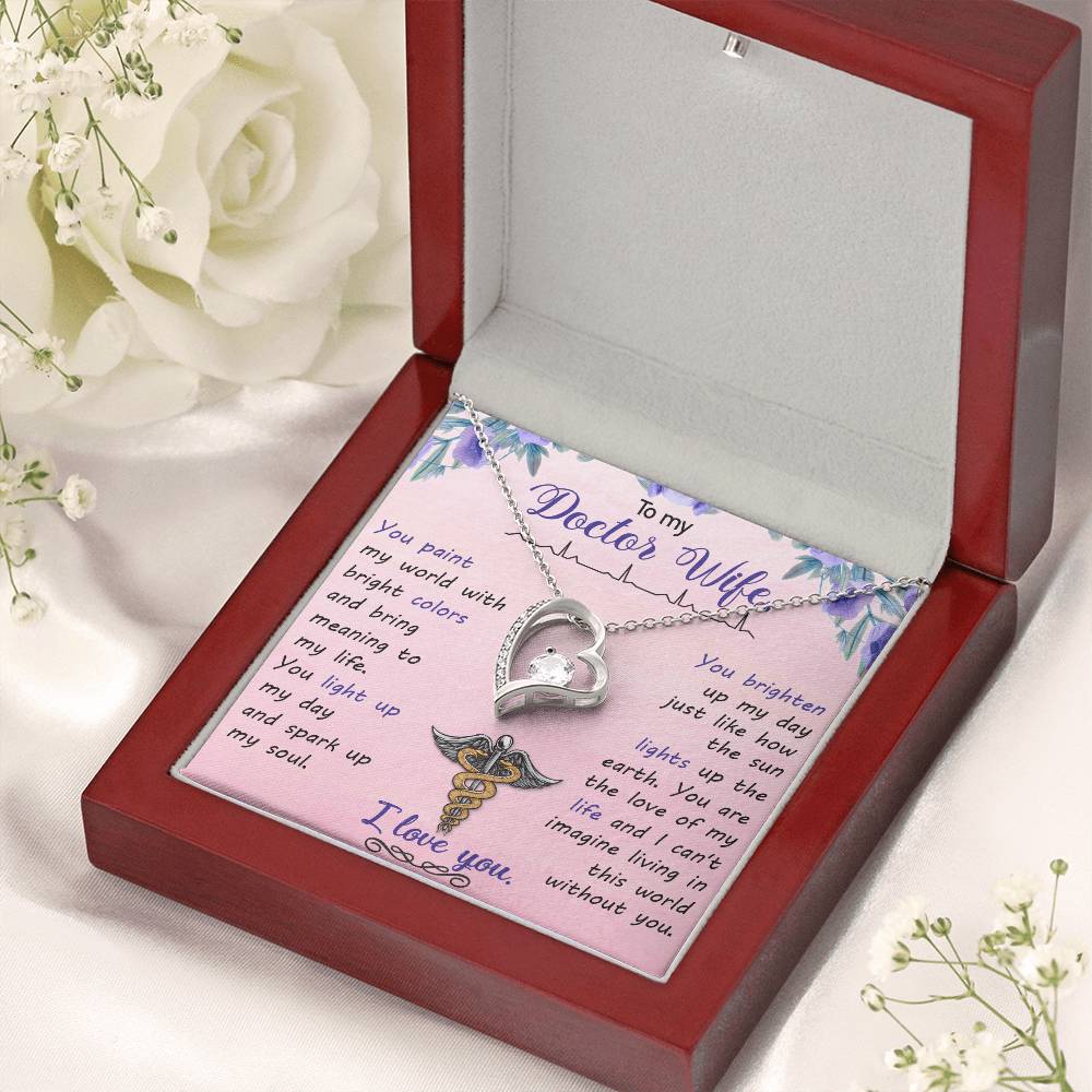 To My Doctor Wife You Paint My World With Bright Colors Forever Love Necklace