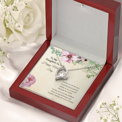 To My Daughter In Law Mother's Day Gift For Daughterinlaw New Mom Necklace Daughter Gift For Happy Mother's Day Forever Love Necklace