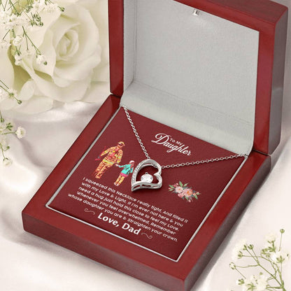 Firefighter's Daughter Gift For Daughter From Firefighter Dad Firefighter Daughter Necklace Forever Love Necklace