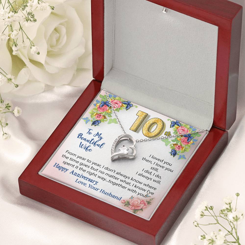 10th Anniversary Necklace Gift To Wife Forever Love Necklace