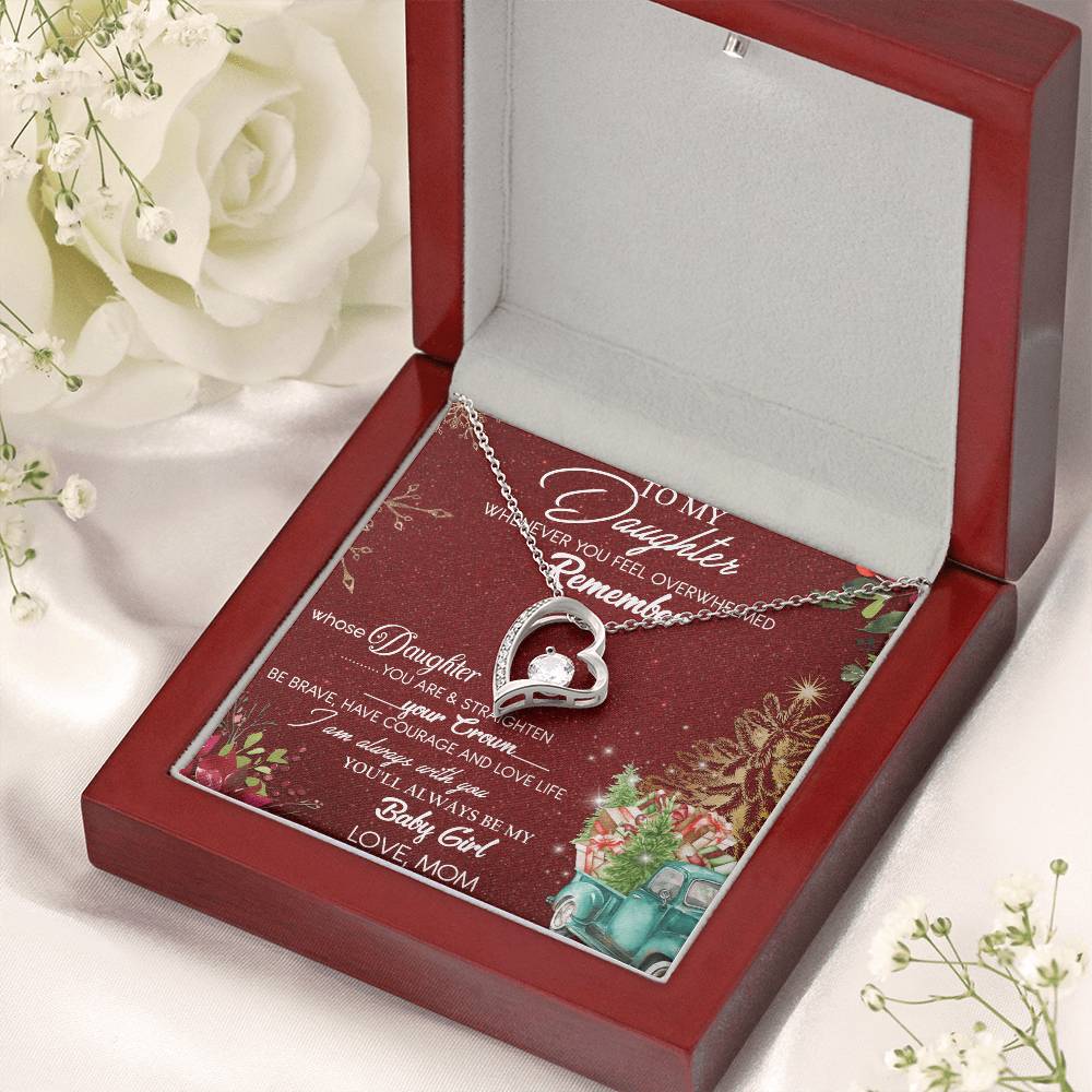 To My Daughter Forever Love Necklace - To My Daughter Merry Christmas Gift For Daughter - Christmas Daughter Necklace Forever Love Necklace