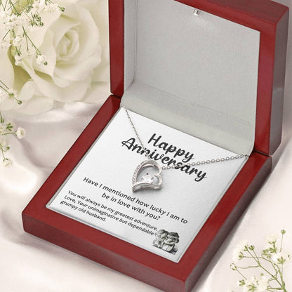 Anniversary Heart Necklace For Wife From Grumpy Husband Forever Love Necklace