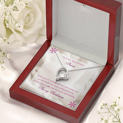 Merry Christmas To A Special Nurse 14K Gold Necklace Forever Love Necklace