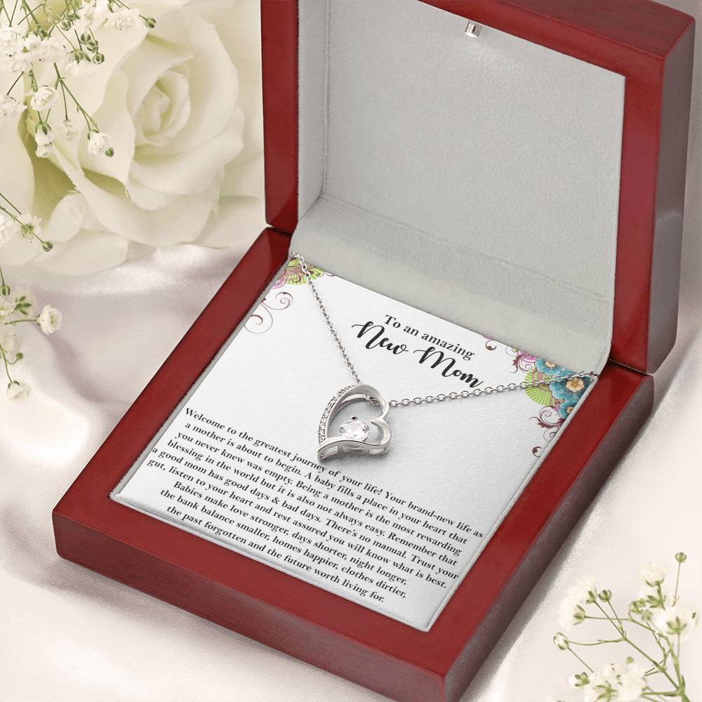 To An Amazing New Mom - Forever Love Necklace Forever Love Necklace