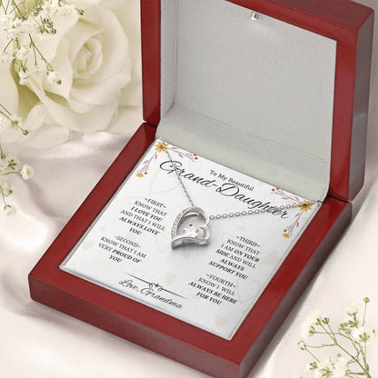 To Granddaughterfour Things To Remembercrystal In Heart Necklacefrom Grandma 1 Forever Love Necklace