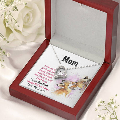 To My Mom Forever Love Necklace Mother Necklace Gift For Mother Xmas Christmas Customize Gift To My Mom 2 Forever Love Necklace