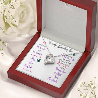 Granddaughter Love Heart Necklace Gift From Grandma Forever Love Necklace