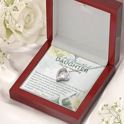 Gift For Daughter On Wedding Day From Mother Wedding Necklace Gift To Daughter Bride Gift From Mom To Daughter On Wedding Day Bride Forever Love Necklace