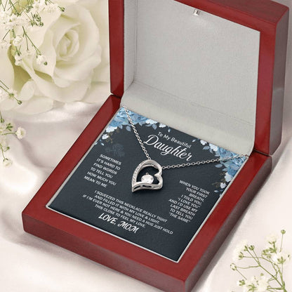 To My Daughter Beautiful Chapters Forever Love Necklace Daughter Necklace Gift For Daughter Xmas Christmas Daughter Gift From Mom Forever Love Necklace