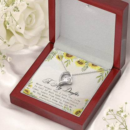 To My Beautiful Daughter Necklace To Daughter From Mom Mom And Daughter Gift Valentine's Mother's Day Daughter Graduation Gift Forever Love Necklace