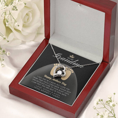 New Grandma Mothers Day Gift Mom To Grandma Necklace Pregnancy Announcement Grandparent First Time Grandma Gifts New Grandma Necklace Forever Love Necklace