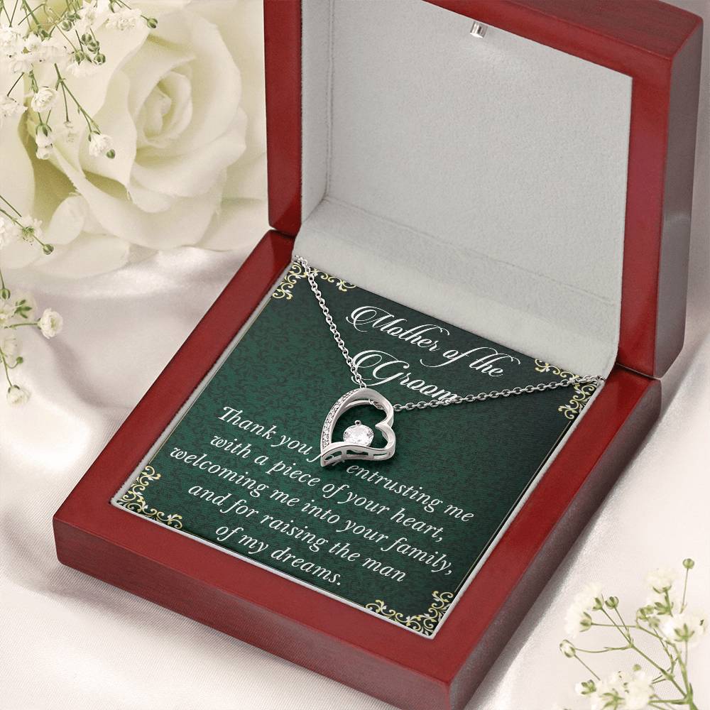 Mother Of The Groom Necklace From Bride Mother In Law Necklace Gift Groom's Mother Forever Love Necklace Mother Of The Groom Wedding Gift Forever Love Necklace