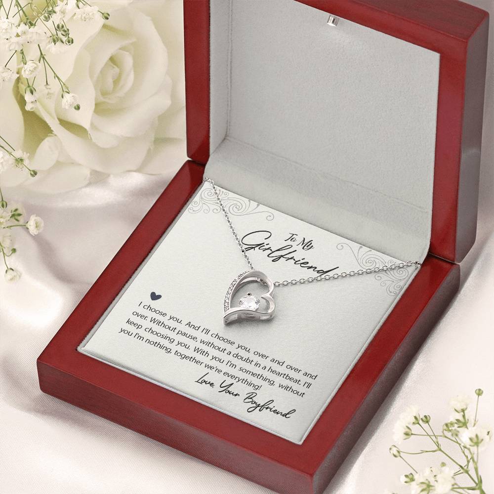 To My Girlfriend - I'll Always Choose You Necklace Forever Love Necklace