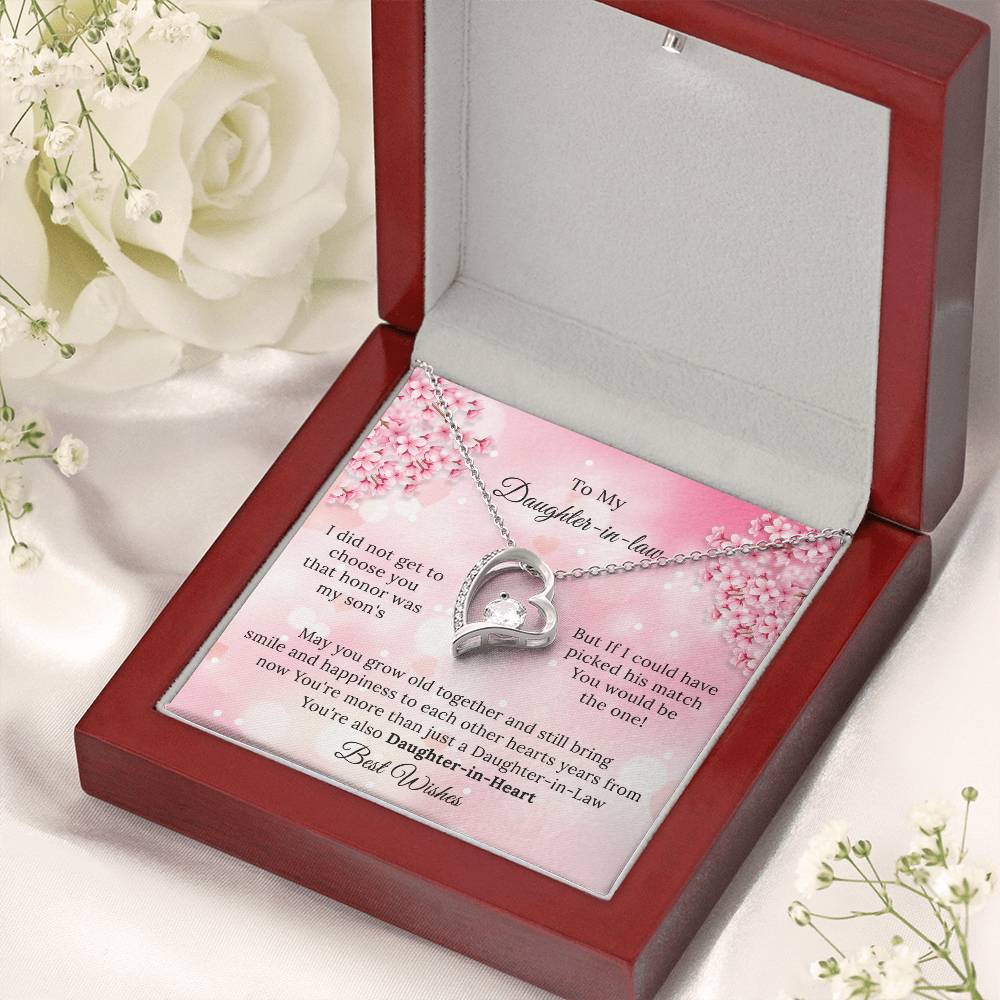 To My Daughter In Law To My Daughterinlaw Necklace Gifts Wedding Gift For Daughter In Law Daughter In Law Gift For Christmas Birthday Forever Love Necklace