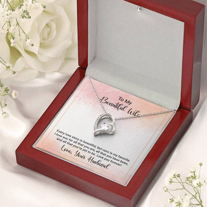 To My Beautiful Wife Happy Anniversary Forever Love Necklace