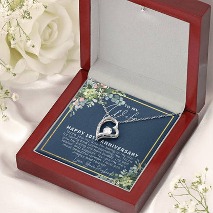 10 Year Anniversary Gift For Wife 10 Year Anniversary Gifts 10Th Wedding Anniversary Gift For Her Forever Love Necklace