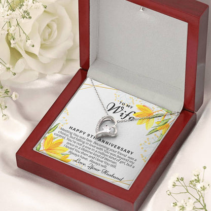 9th Anniversary Gifts 9 Year Wedding Anniversary Gift Ideas 9th Wedding Anniversary Gift For Her 9 Year Anniversary Gift For Forever Love Necklace