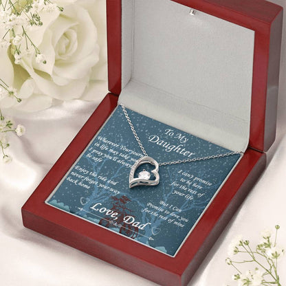 Wherever Your Journey Biker Daughter Forever Love Necklace