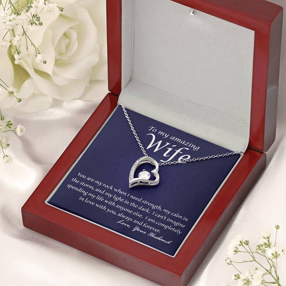 Almost Gone! Wife You Are My Rock Heart Necklace Forever Love Necklace