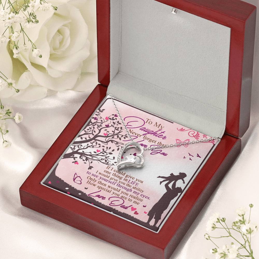 To My Daughter - Never Forget That I Love You - Forever Love Necklace Forever Love Necklace