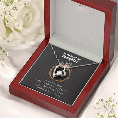 To My Daughter I Love You More Mom Daughter Necklace From Mom Valentine's Mother's Day Daughter Birthday Gift Daughter Graduation Gift For Daughter Forever Love Necklace