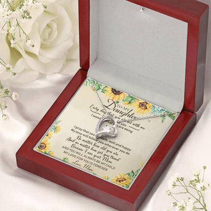 To My Daughter Necklace Gift Daughter Birthday Gift From Mom Christmas Gift Gift For Daughter From Mom Anniversary Lovingly Mom Grown Up Daughter Forever Love Necklace