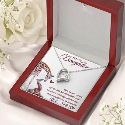 To My Daughter Forever Love Necklace Gifts - Gift For Daughter From Mom - Daughter Gift From Mom Forever Love Necklace